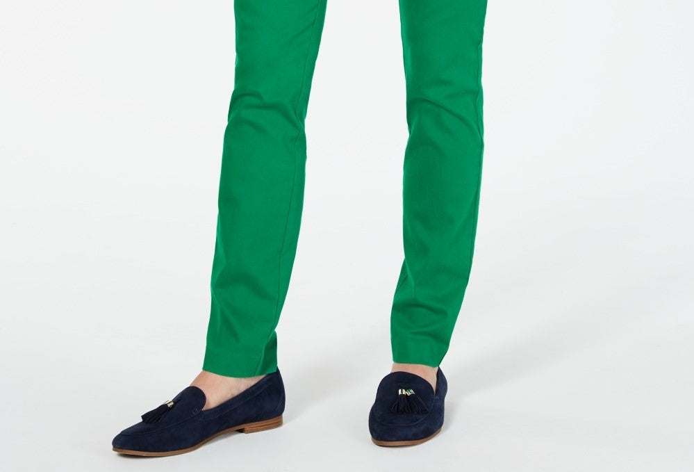 Calça skinny feminina Charter Club Chelsea Stretch Twill, verde, tamanho 2, pequena