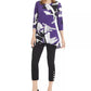 Top curto estampado feminino Alfani, roxo, tamanho extragrande