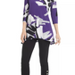 Top curto estampado feminino Alfani, roxo, tamanho extragrande