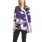 Top curto estampado feminino Alfani, roxo, tamanho extragrande