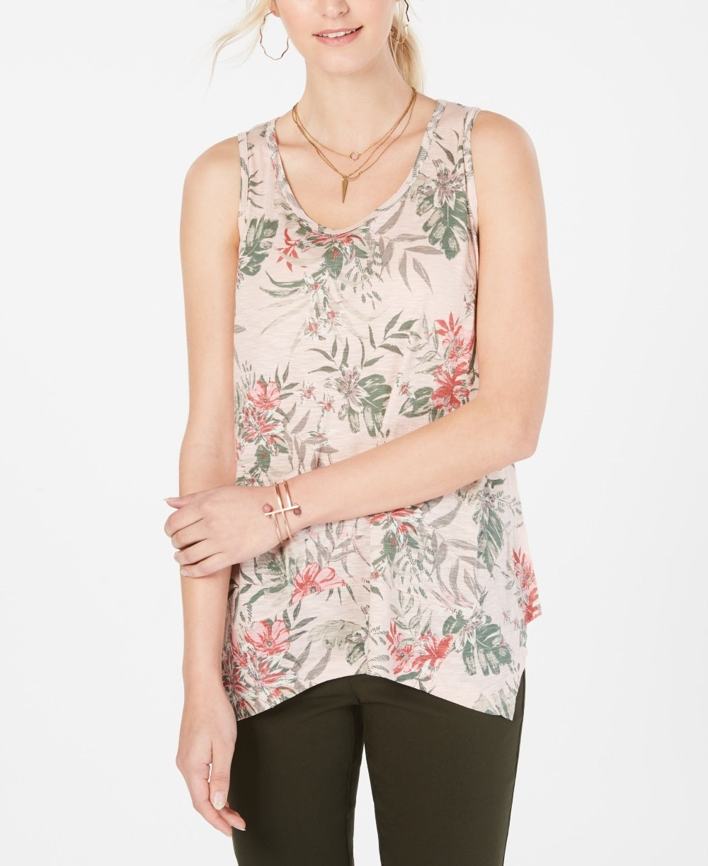 Regata feminina estampada estilo &amp; co rosa tamanho pequeno extragrande