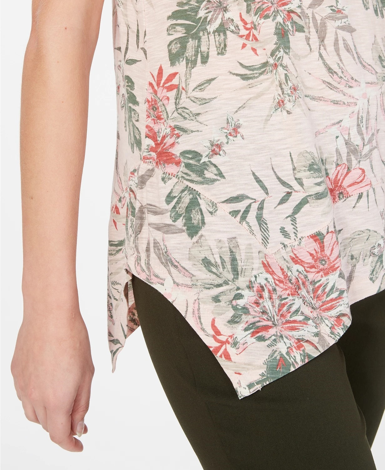 Regata feminina estampada estilo &amp; co rosa tamanho pequeno extragrande