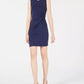 Vestido feminino Maison Jules com estampa de bolinhas e cintura com nó, azul-marinho, tamanho extrapequeno