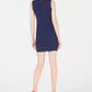 Vestido feminino Maison Jules com estampa de bolinhas e cintura com nó, azul-marinho, tamanho extrapequeno