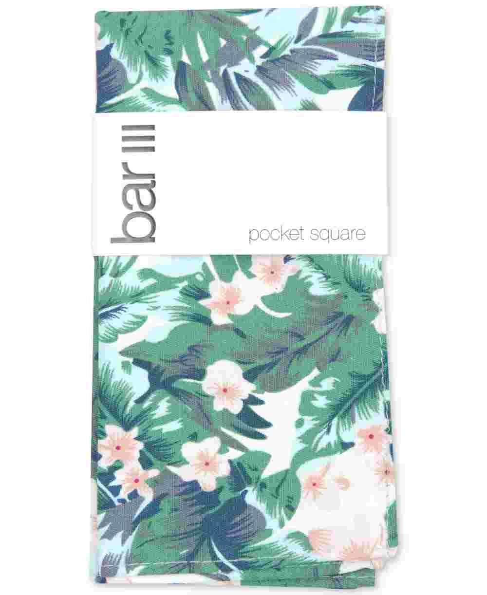 Lenço de bolso floral Davis masculino Bar III, branco, tamanho regular