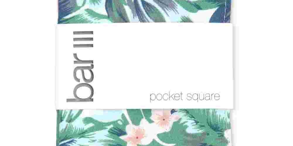 Lenço de bolso floral Davis masculino Bar III, branco, tamanho regular