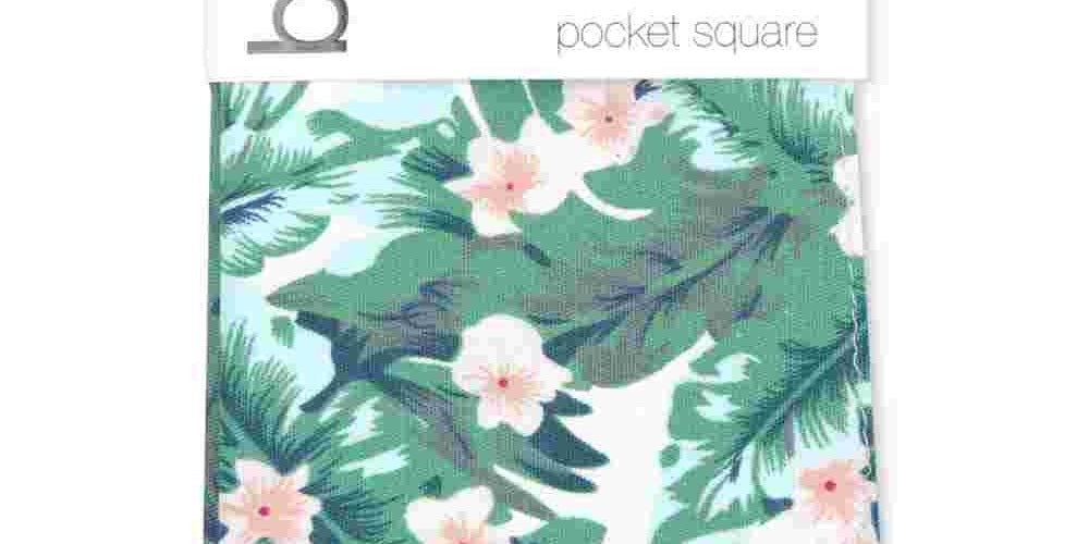 Lenço de bolso floral Davis masculino Bar III, branco, tamanho regular