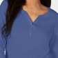 Camisa Henley de algodão pequena Karen Scott feminina, azul, tamanho pequeno grande