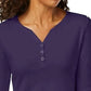 Camisa Henley de algodão pequena Karen Scott feminina, roxa, tamanho pequeno grande