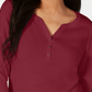 Camisa Henley de algodão feminina Karen Scott, tamanho pequeno, vermelha, pequena, pequena e média