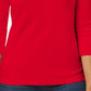 Camisa Henley de algodão feminina Karen Scott, vermelha, tamanho pequeno e pequeno