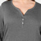 Karen Scott Blusa feminina plus size de algodão com decote aberto, cor carvão, tamanho 0X