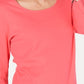 Blusa feminina Karen Scott de algodão com manga 3/4, laranja, tamanho médio