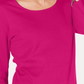 Karen Scott Top feminino de algodão com decote redondo, tamanho pequeno, vermelho, tamanho grande