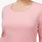 Karen Scott Blusa feminina plus size de algodão com decote redondo, rosa escuro, tamanho 0X