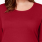Karen Scott Blusa feminina de algodão com decote redondo, vermelha, tamanho 0X