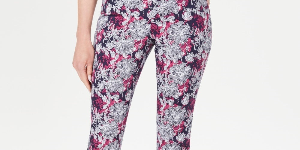 Calça jeans skinny feminina Charter Club Bristol com estampa floral e tornozelo, azul, tamanho 8