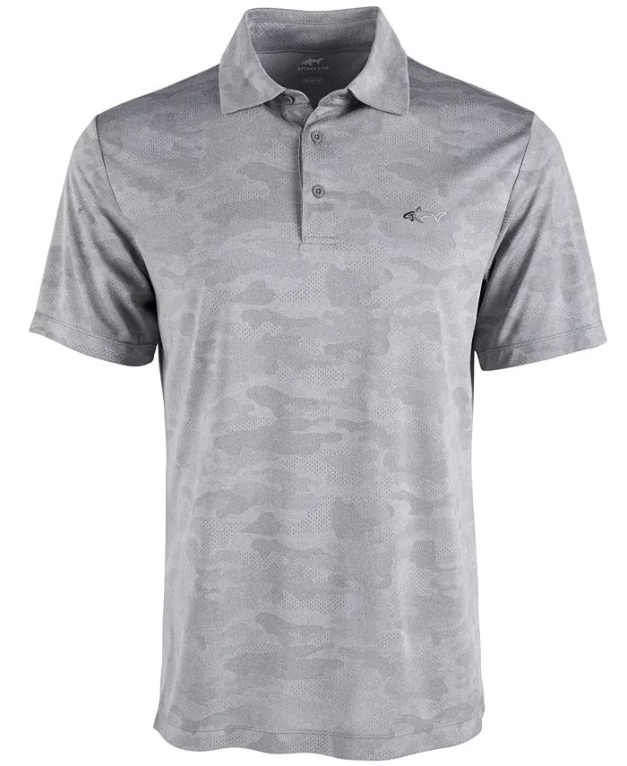 Polo camuflado masculino Attack Life Jacquard cinza tamanho XX-G
