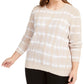 Suéter feminino plus size de algodão tie-dye da INC International Concepts, marrom, tamanho 2X