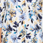 Blusa feminina Karen Scott com estampa floral e manga 3/4, tamanho azul marinho, pequena e pequena