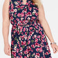 Vestido feminino com cinto e estampa floral azul Charter Club, tamanho 20W