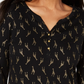 Karen Scott Feminino Petite Girafa-Estampa Henleyx-Pequeno Preto Tamanho Pequeno