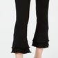 Calça jeans feminina com babados duplos, preta, tamanho 6, da INC International Concepts