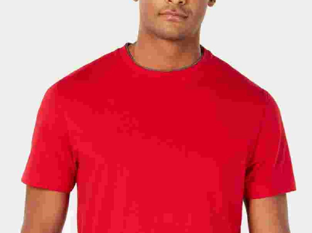 Camiseta masculina Club Room Performance Doubler de manga curta, vermelha, tamanho grande