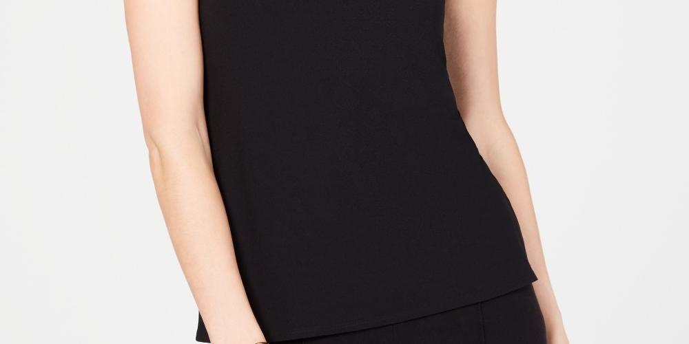 INC International Concepts Top Halter Feminino Petite Illusion Preto Tamanho Pequeno
