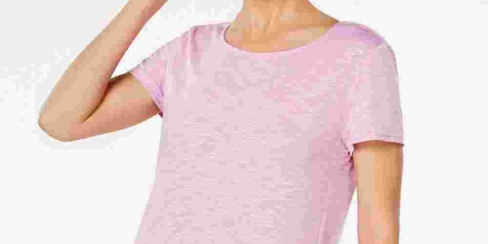 Camiseta feminina Ideology com costas cruzadas, rosa escuro, tamanho X-S