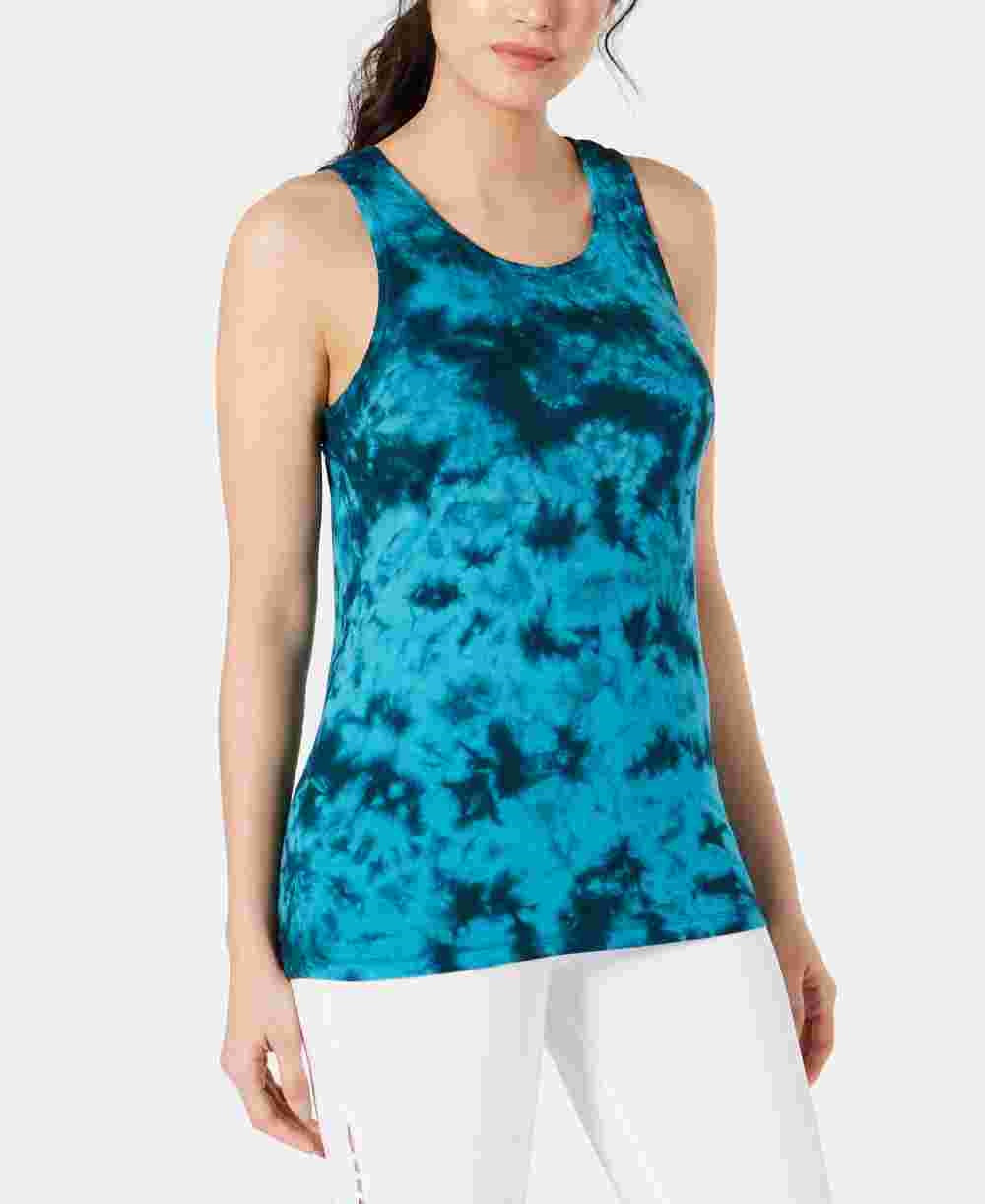 Ideology Regata Feminina Tie Dye Criss Cross Back Turq/Aqua Tamanho Médio