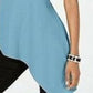 Blusa feminina Alfani com bainha assimétrica, azul, tamanho pequeno