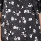 Blusa feminina Alfani com estampa floral e ombros franzidos em cetim, preta, tamanho grande
