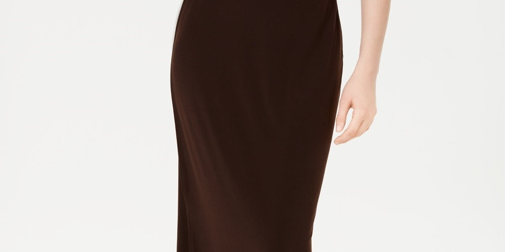 Saia feminina com fenda lateral e ajuste folgado, tamanho médio, da coleção JM