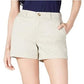 Shorts chino femininos Maison Jules com frente lisa, bege, tamanho 10