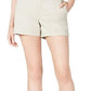 Shorts chino femininos Maison Jules com frente lisa, bege, tamanho 10
