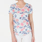 Camiseta feminina estampada com decote em V, tamanho pequeno, branca, estilo &amp; co
