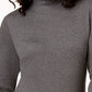 Karen Scott Blusa feminina pequena de algodão com gola alta e manga comprida, tamanho grande, carvão
