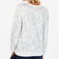Moletom feminino Karen Scott de lã estampado, branco, tamanho médio