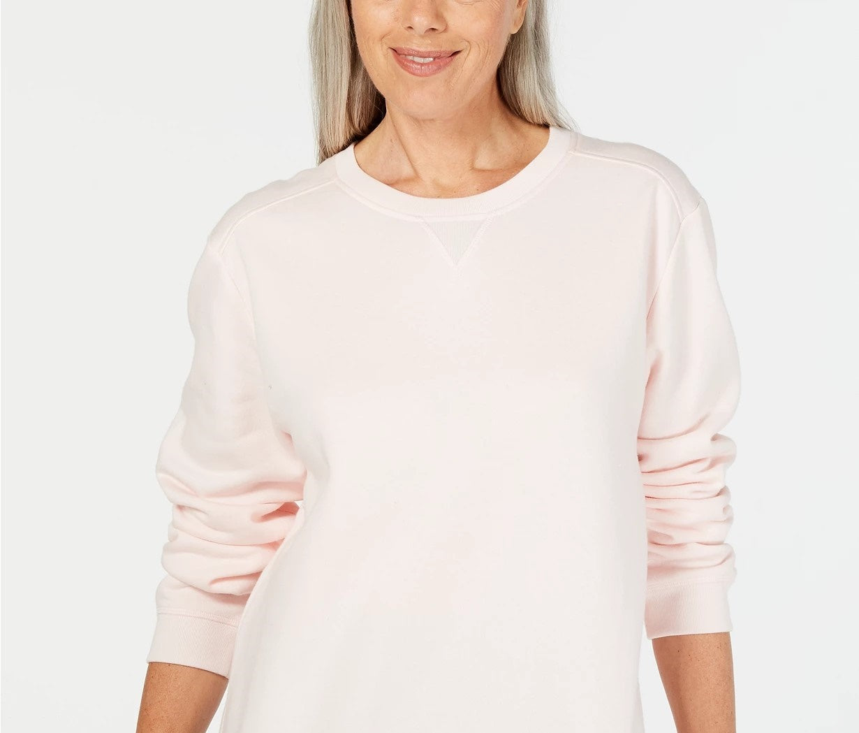 Karen Scott Moletom feminino esportivo de manga comprida e gola redonda, rosa, tamanho pequeno