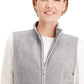 Colete esportivo feminino Karen Scott com zíper Zeroproof Fleece cinza tamanho XS