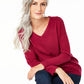 Suéter feminino de cashmere puro com decote em V Charter Club, vermelho, tamanho grande