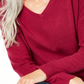 Suéter feminino de cashmere puro com decote em V Charter Club, vermelho, tamanho grande
