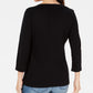 Karen Scott Blusa de Bicicleta Bordada Feminina Preta Tamanho X-G