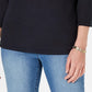 Karen Scott Blusa feminina Lile Paisley com decote canoa, preta, tamanho médio