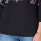 Karen Scott Blusa feminina com decote canoa e estampa paisley, preta, tamanho pequeno e pequeno