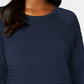 Karen Scott Suéter Feminino de Algodão com Canelado Azul Marinho Tamanho Pequeno Pequeno