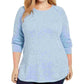 Karen Scott Suéter Confetti Plus Size Feminino Azul Tamanho 0X
