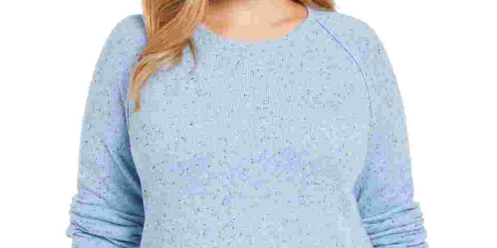 Karen Scott Suéter Confetti Plus Size Feminino Azul Tamanho 0X