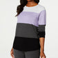 Karen Scott Suéter Feminino Colorblocked Roxo Tamanho XS
